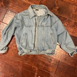 Cute zip up denim jacket